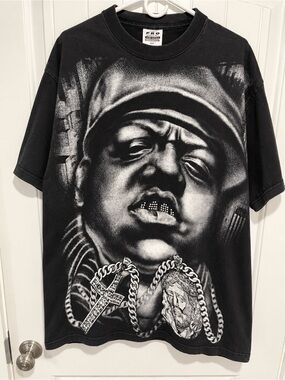 Vintage Y2K Biggie Smalls Notorious BIG Rhinestone Rap Tee 2XL